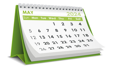 Illustration vector of May 2024 Calendar