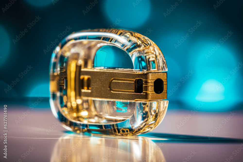 Poster digital padlock. cyber security technology network data protection technology virtual dashboard.onli