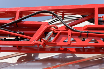 Agricultural machinery on a sunny day. Texture, background for design.