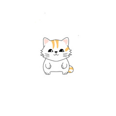 Image icon vector illustration of a white orange cat