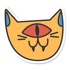 Peaceful sticker vintage bright, groovy print 70s