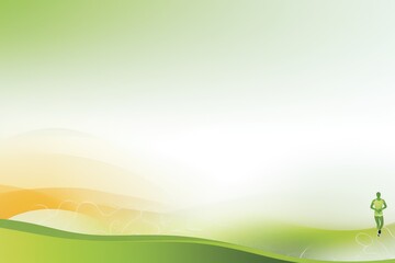 Obraz premium Bright colorful background, sports theme, running athlete.