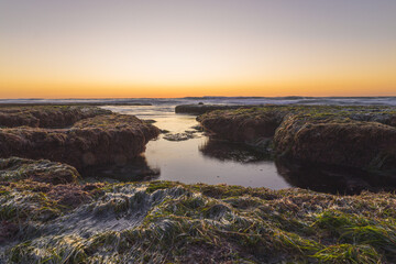 Tidepools at Sunset on La Jolla Beach California
