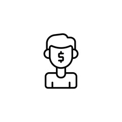 Investor icon design with white background stock illustration