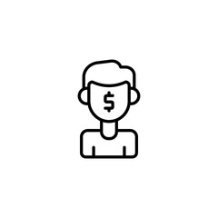 Investor icon design with white background stock illustration