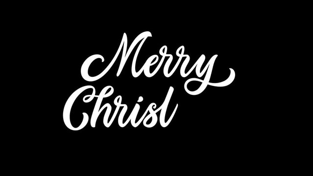 Merry Christmas - Hand written lettering animation. Minimalistic greeting message.