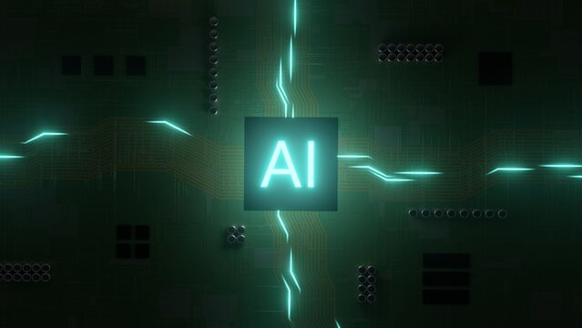 Inside AI Artifical Intelligence Computer Chip Processor CPU Concept - Abstract Background Texture
