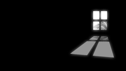 the sun's shadow formed by being blocked by windows, branches and twigs