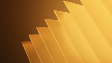3d render yellow frosted glass square pattern background.