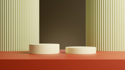Fototapeta na wymiar Minimal abstract geometric podium background for product presentation. 3d rendering illustration.