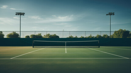 tennis court view with spotlights tennis sport theme background