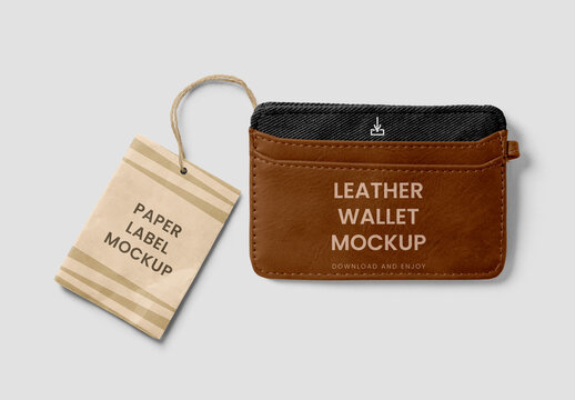 Small Wallet with Label Mockup