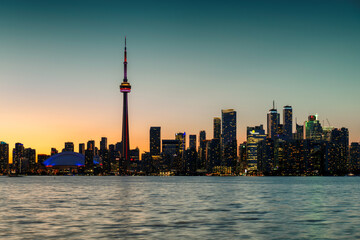 Obraz premium Toronto City skyline, beautiful night cityscape, Toronto, Ontario, Canada.