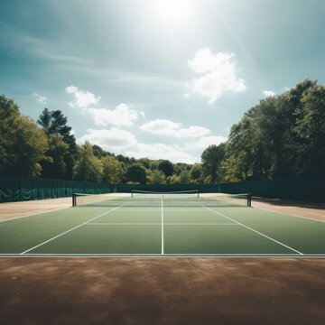 tennis court view with spotlights tennis sport theme background