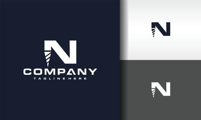 letter N drill bit logo