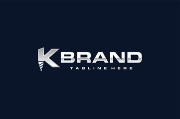 Fototapeta na wymiar letter K drill logo