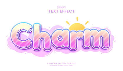 decorative editable cute rainbow pastel text effect vector design