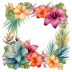 Fototapeta premium Tropical natural frame isolated