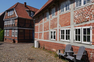 Fototapeta na wymiar Historische Häuser Spiegelberg in Stade