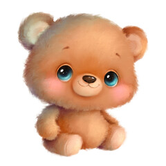 Illustration of a cute cartoon teddy bear. Cute animals. Little animals.