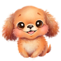 Obraz premium Illustration of a cute cartoon dog, puppy. Cute animals. Little animals.