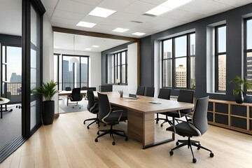 Fototapeta na wymiar modern office interior with table Generated Ai