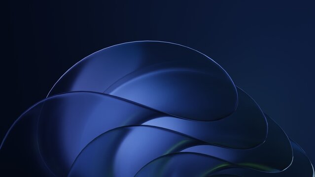 3d rendering of abstract curve blue emitter glass. Design concept for banners, backgrounds, headers, wallpapers
