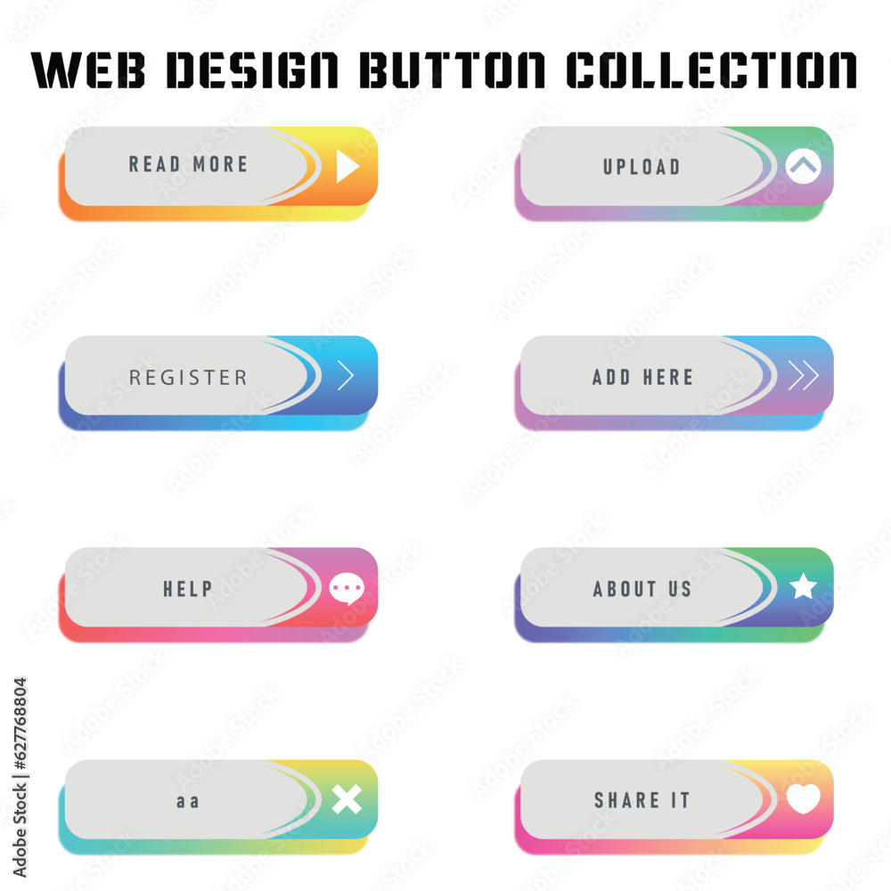 Wall mural cta web button collection