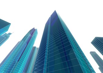Naklejka premium Skyscrapers in the city 3d illustration