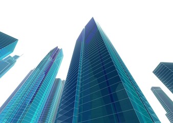 Skyscrapers in the city 3d illustration