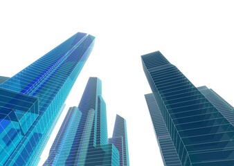 Fototapeta na wymiar Skyscrapers in the city 3d illustration