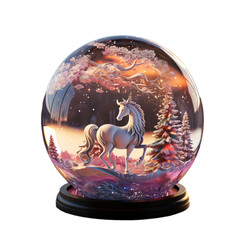 Christmas Snow Globe Unicorn 