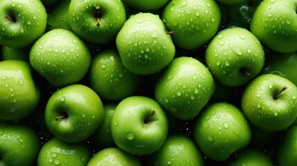 fresh green apple wallpaper photo. generative ai
