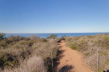Scenic view over Torrey Pines State Natural Reserve San Diego California
