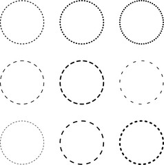 Dotted line Dashed circle frame vector
