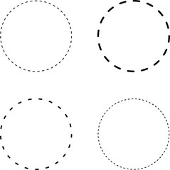 Dotted line Dashed circle frame vector