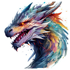 Dragon colorful Comic style, White Background, highly detailed, for tshirt