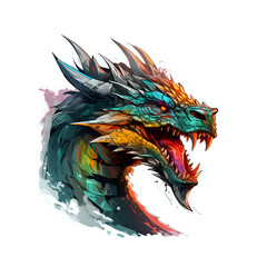 Dragon colorful Comic style, White Background, highly detailed, for tshirt