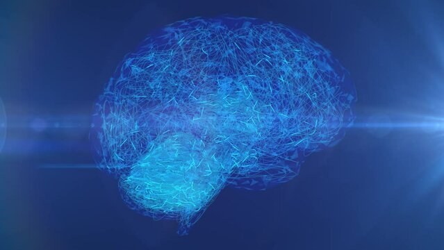 AI Brain AGI General Artificial Intelligence Neural Network Concept - 4K Seamless VJ Loop Motion Background Animation
