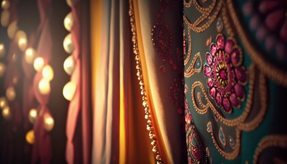 ethnic and royal curtain photography for a perfect venue decoration generative ai