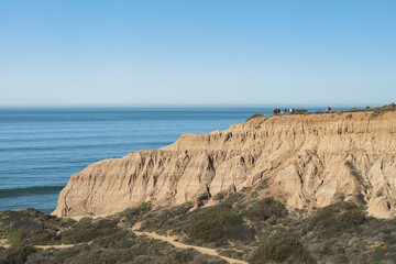 Fototapeta na wymiar Sandstone Cliffs at Torrey Pines California