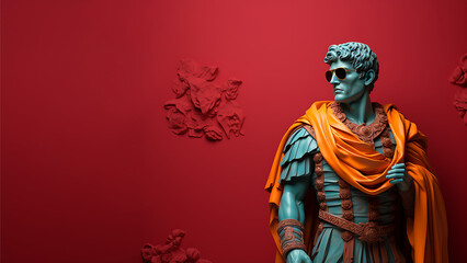 Modern Renaissance Man, Greek Roman Style Statue, Digital Concept Render