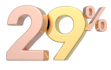 Number Gold 3D Render