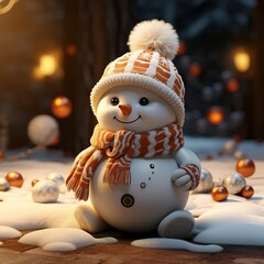 New Year's snowman, fabulous snowman Generative AI
