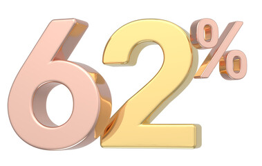 Number Gold 3D Render