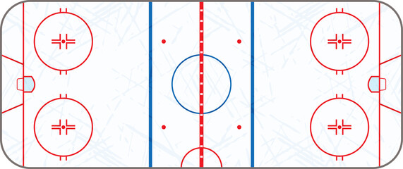 Vector Ice Hockey Rink With Skate Marks