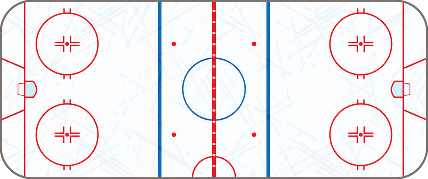 Vector Ice Hockey Rink With Skate Marks