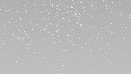 Realistic vector falling snowflakes background for Christmas banner of winter collection decoration isolated on transparent. Stock vector