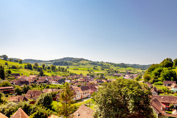 Blick über Biertan, Rumänien 
