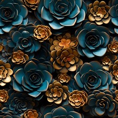 golden succulents wall decor wallpaper